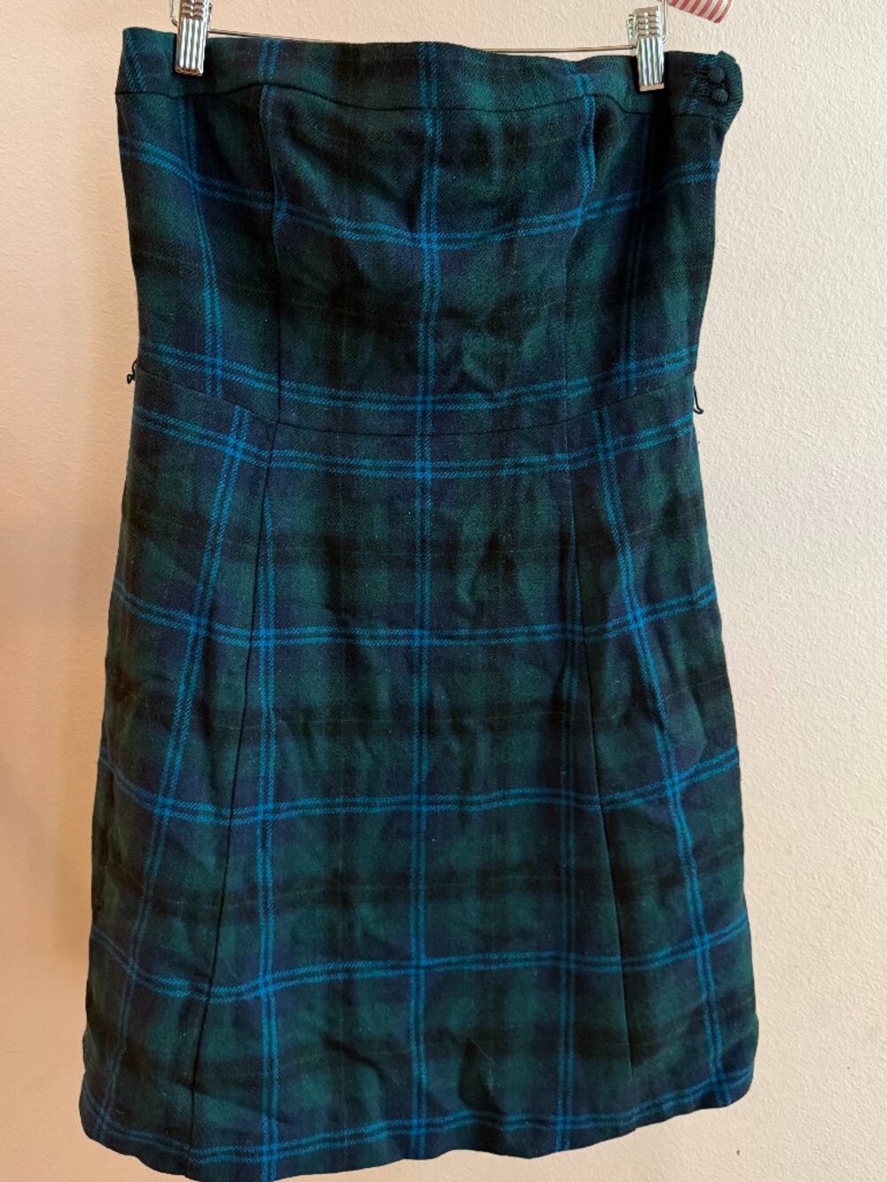 American Eagle Strapless Plaid Dress